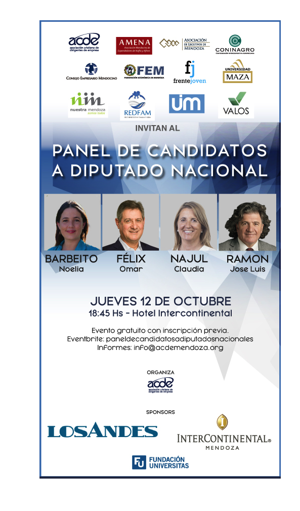12 de Octubre: Panel de Candidatos a Diputados Nacionales